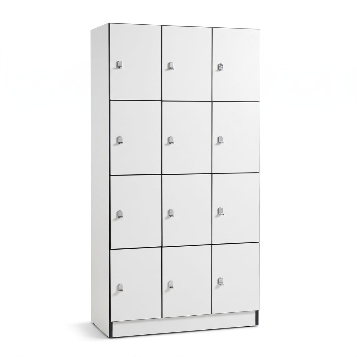 WHITE HPL LAMINATE 12-COMPARTMENT LOCKER UNIT