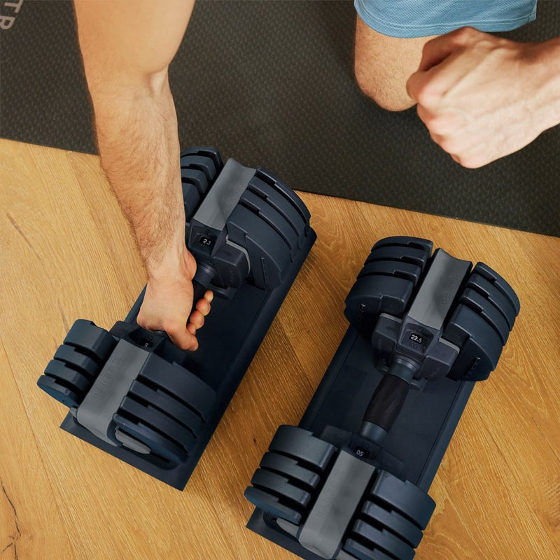 CENTR SMART STACK 50 ADJUSTABLE DUMBELL WEIGHT SET, 2 KG-22 KG (PAIR)