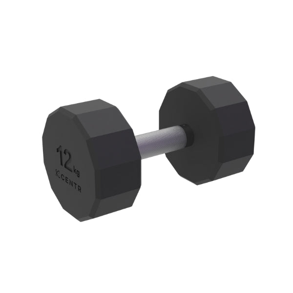 CENTR 12-SIDED DUMBBELL WEIGHT SET WITH RACK - 4 KG - 14 KG (PAIR)