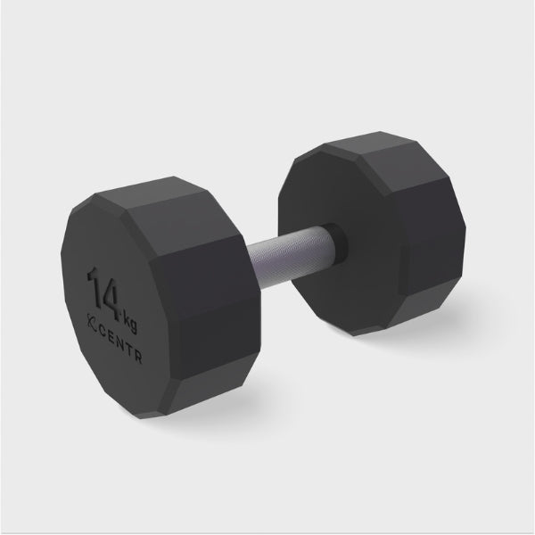 CENTR 12-SIDED DUMBBELL WEIGHT SET WITH RACK - 4 KG - 14 KG (PAIR)