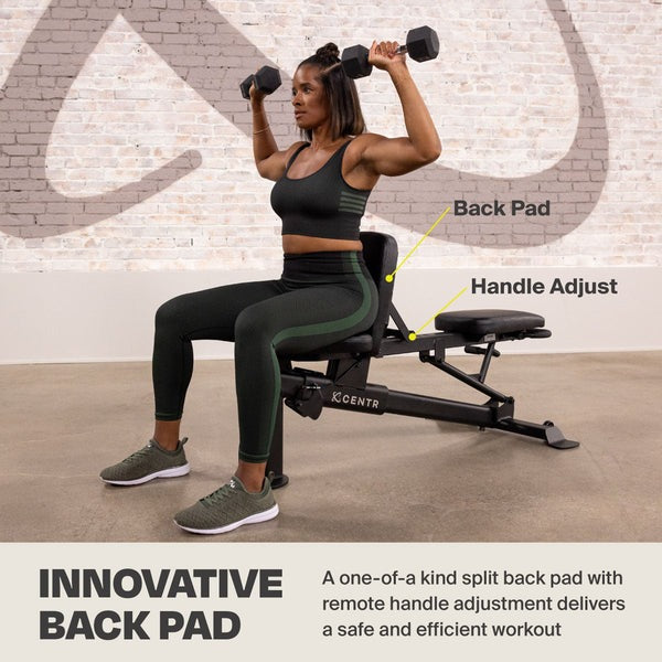 CENTR MULTI-ADJUSTABLE FLAT, INCLINE, DECLINE WORKOUT BENCH